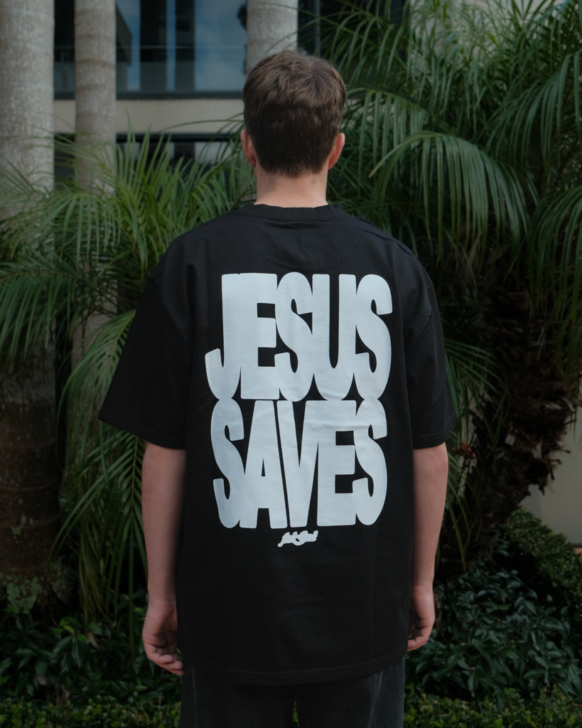 JESUS SAVES TEE - WHITE
